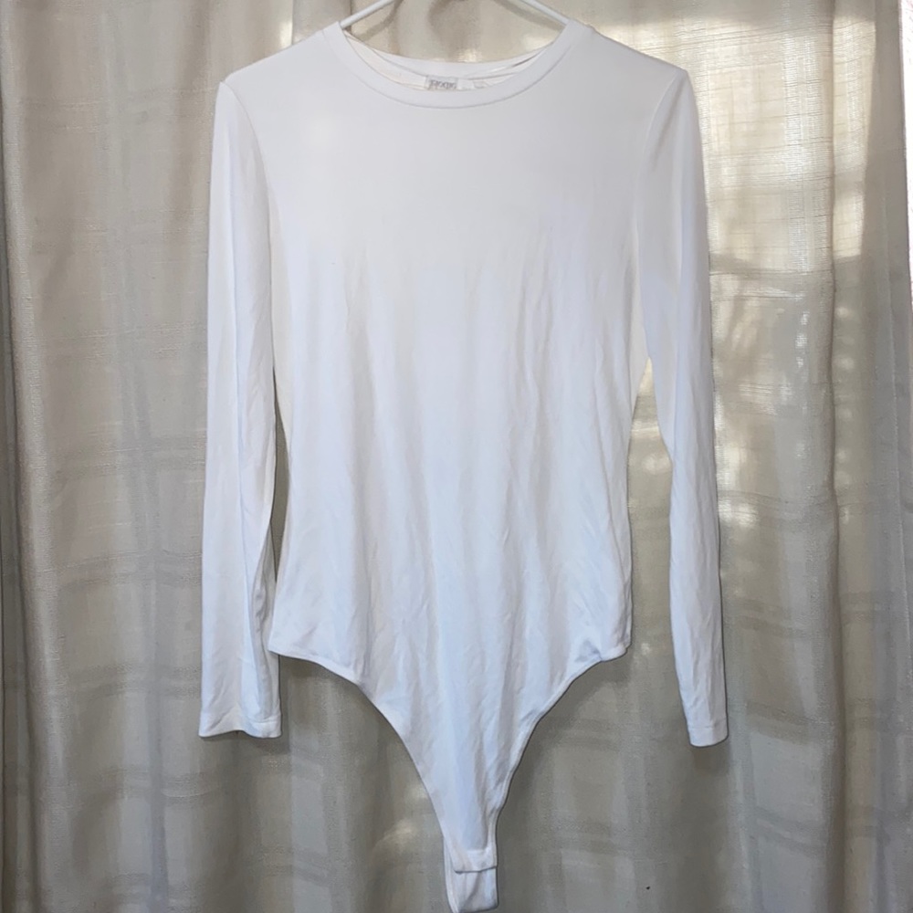 Elodia White Long Sleeve Bodysuit XL